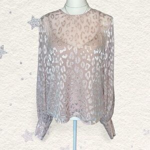 Express Pink Leopard Print Blouse XS